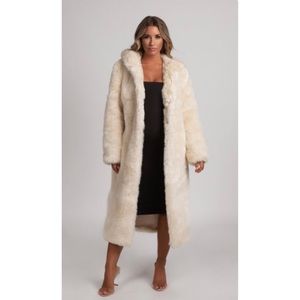 Meshki Tamara Faux Fur Coat with Hoodie
